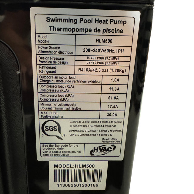 HVAC Concept HLM500 - Pool Heat Pump
