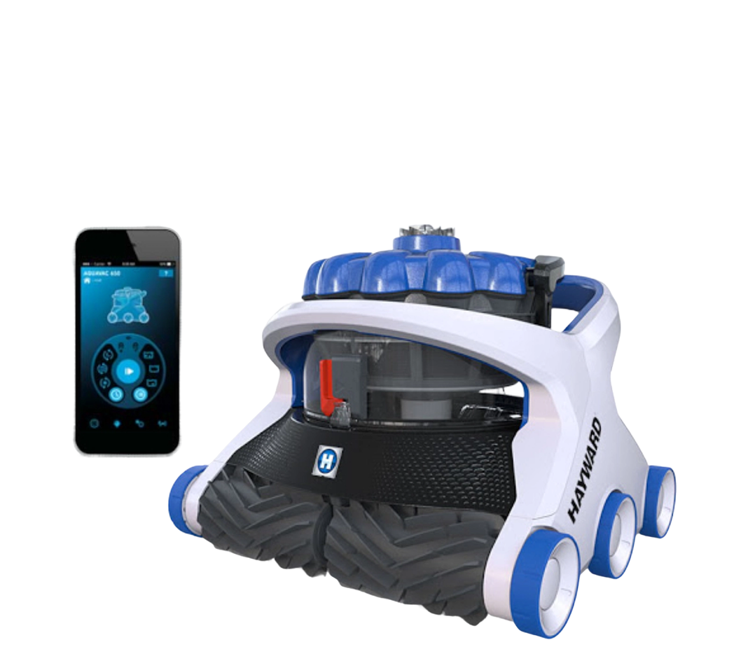 Limpiador automático Hayward AquaVac 650: carrito y Bluetooth incluidos