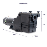 Bomba para piscina enterrada de 2 velocidades y 1,5 HP GoPool IG1