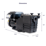 Bomba para piscina enterrada de velocidad variable GoPool IG1 de 1,65 HP