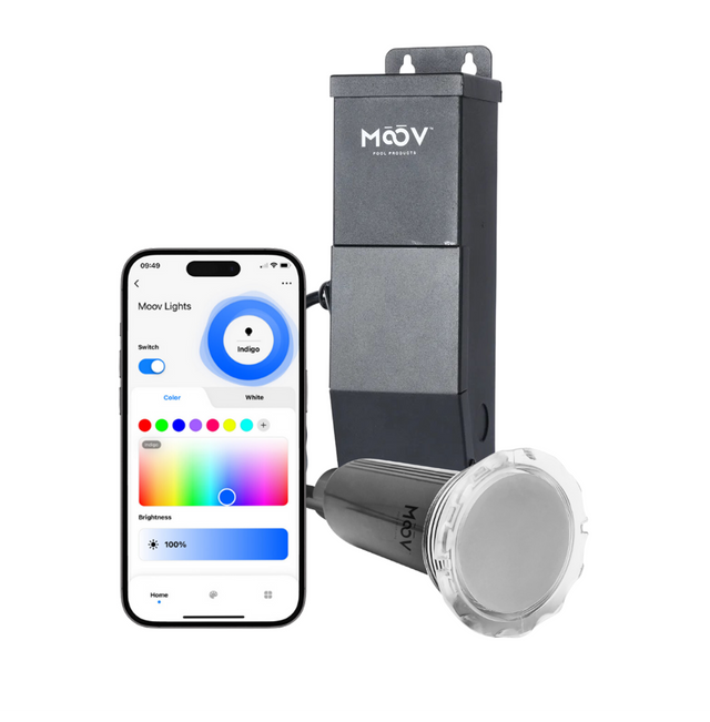 MOOV Mini LED BUNDLE - Light (x1), Transformer & Controller - Lighting System for Inground Pool