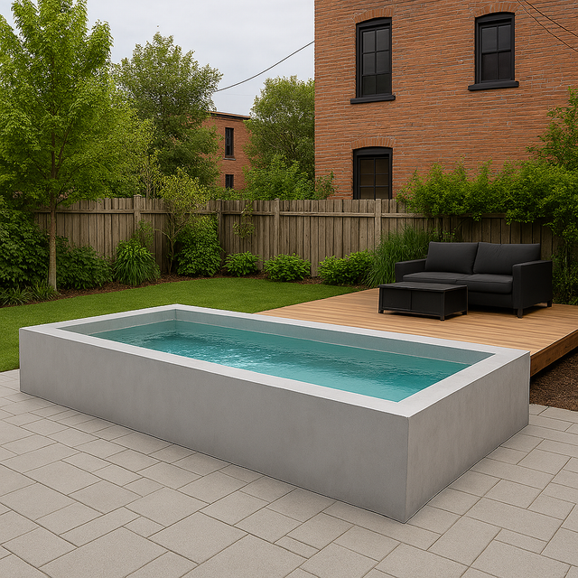 GoPool Modulo™ 8' x 16' Concrete Finish – Freestanding Modular Pool Kit