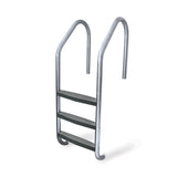 Escalera para piscina enterrada con peldaño gris