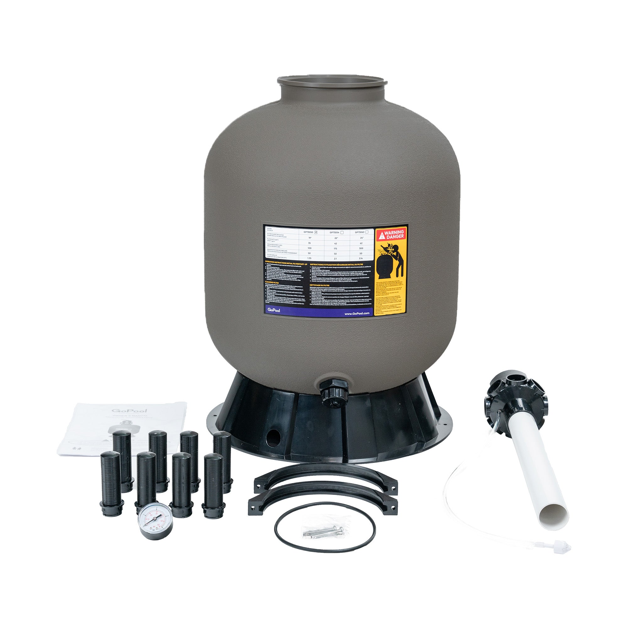 GoPool SF1 19'' Diameter 1.5'' Multiport valve - Sand Filter