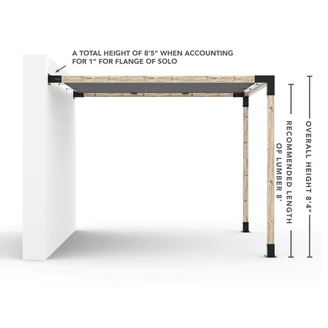 Wall Mount Pergola Kit with Shade Sail for 4x4 Wood Posts