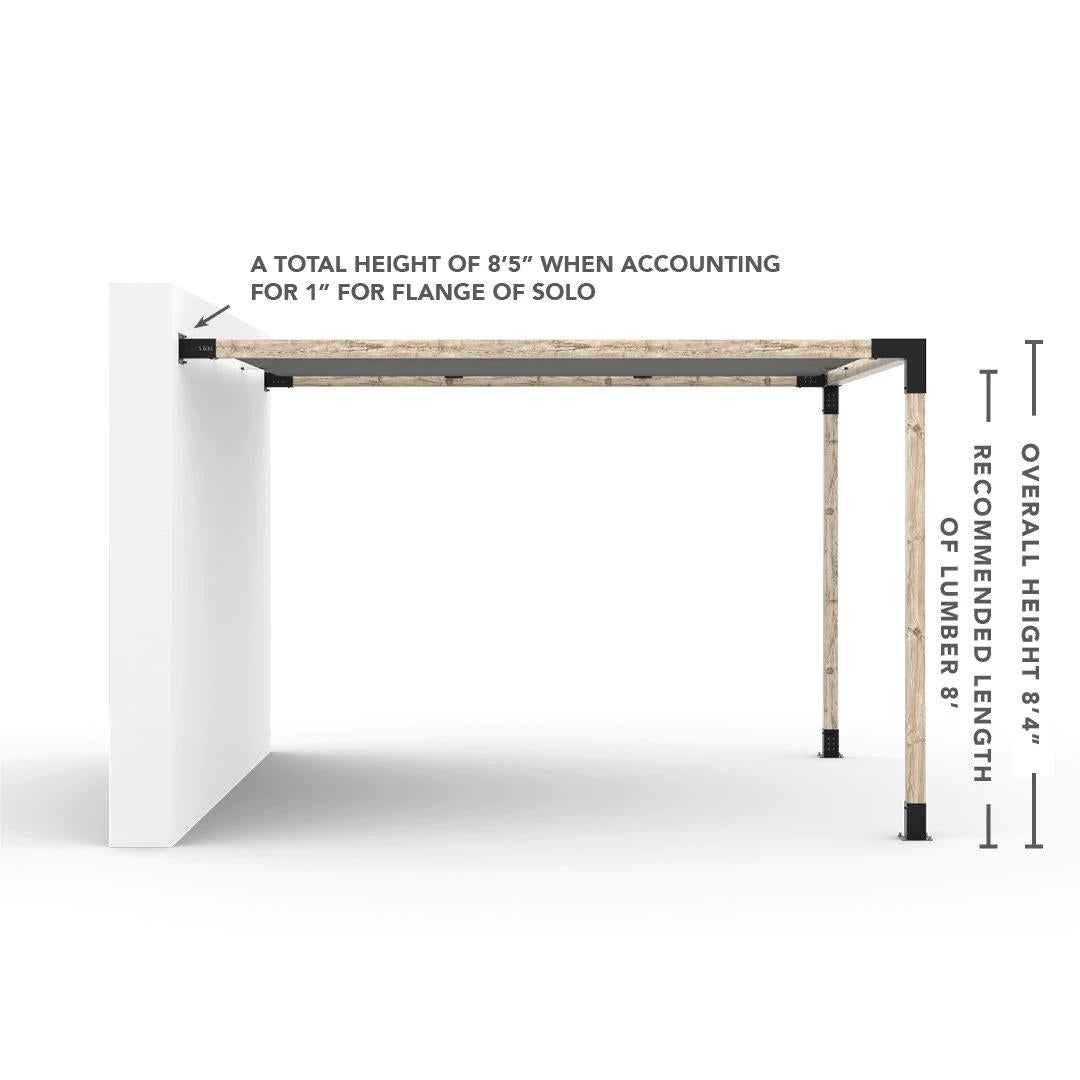 Wall Mount Pergola Kit with Shade Sail for 4x4 Wood Posts