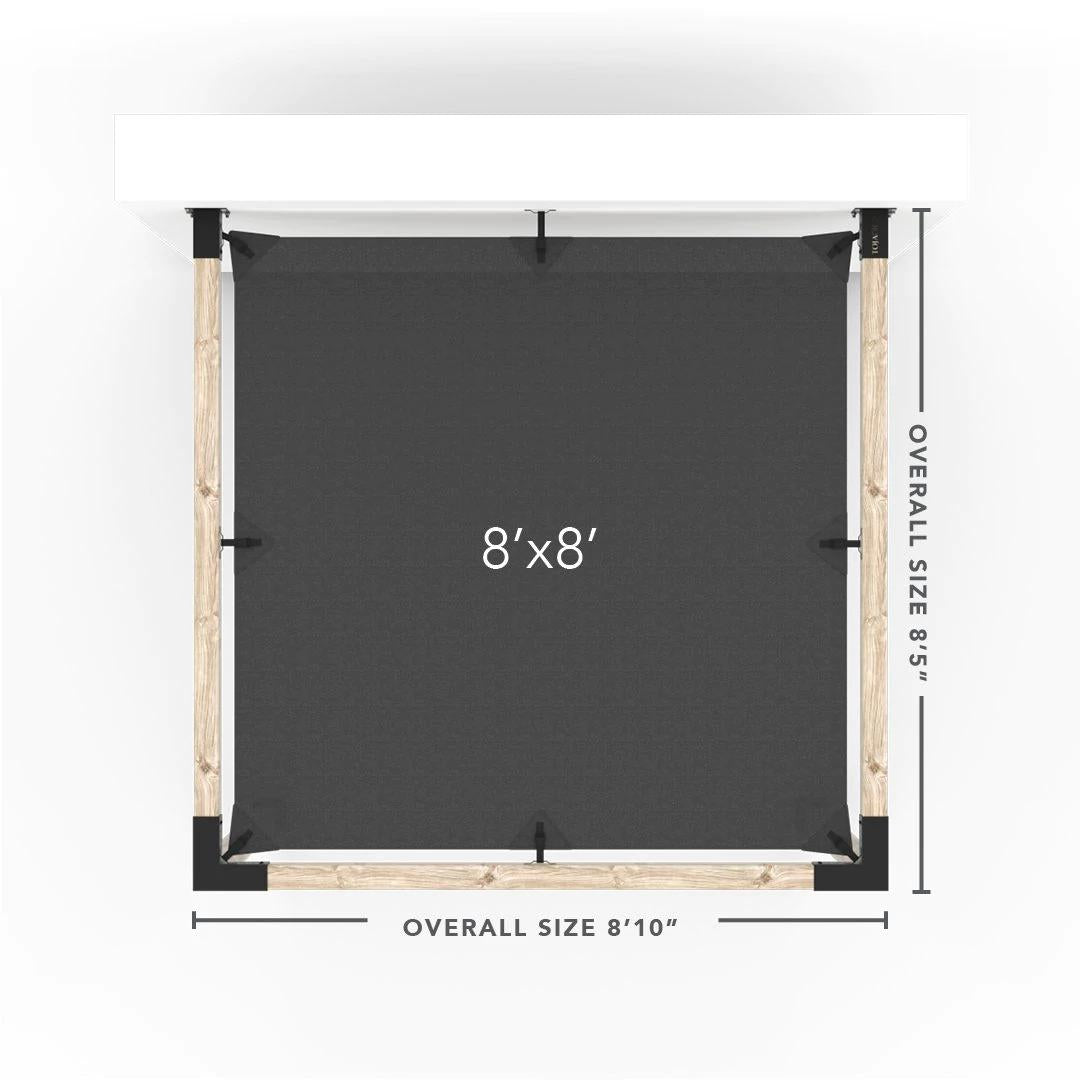 Wall Mount Pergola Kit with Shade Sail for 4x4 Wood Posts