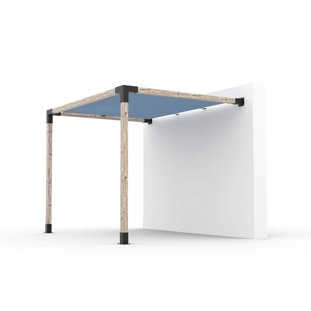 Wall Mount Pergola Kit with Shade Sail for 4x4 Wood Posts