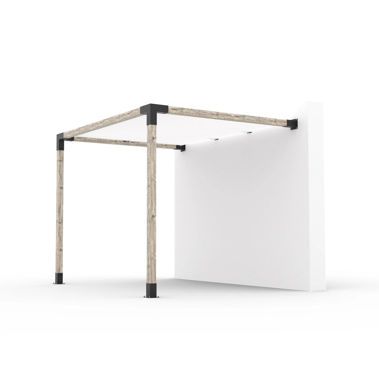 Wall Mount Pergola Kit with Shade Sail for 4x4 Wood Posts