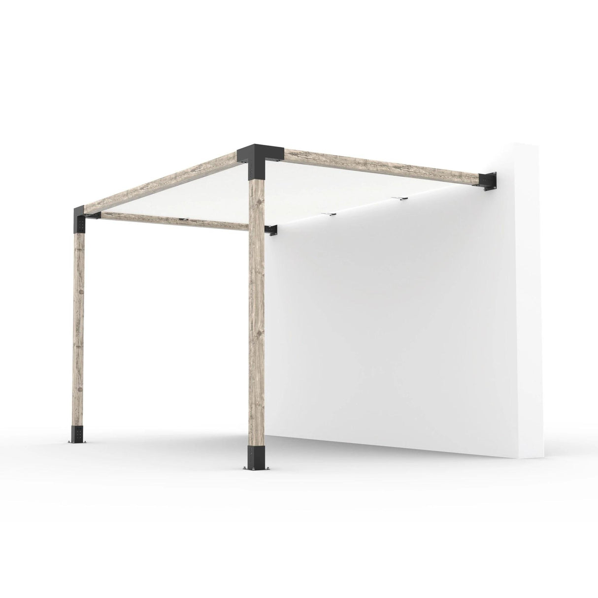 Wall Mount Pergola Kit with Shade Sail for 4x4 Wood Posts