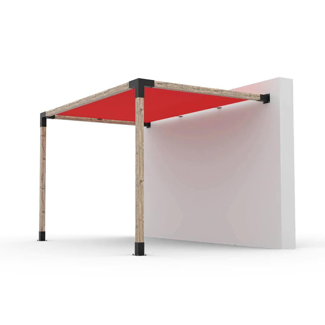 Wall Mount Pergola Kit with Shade Sail for 4x4 Wood Posts
