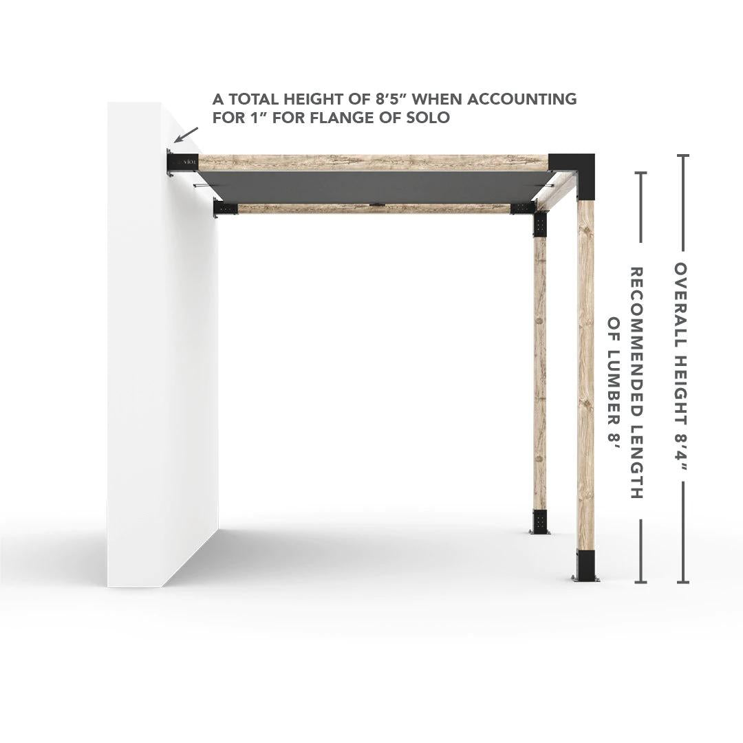 Wall Mount Pergola Kit with Shade Sail for 4x4 Wood Posts