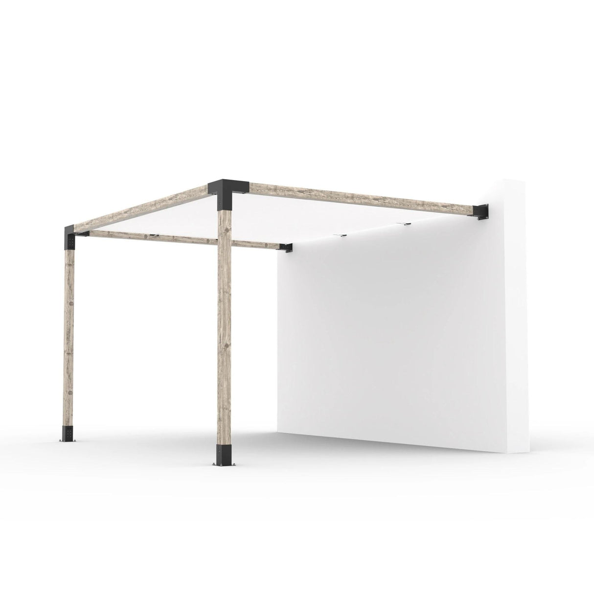 Wall Mount Pergola Kit with Shade Sail for 4x4 Wood Posts