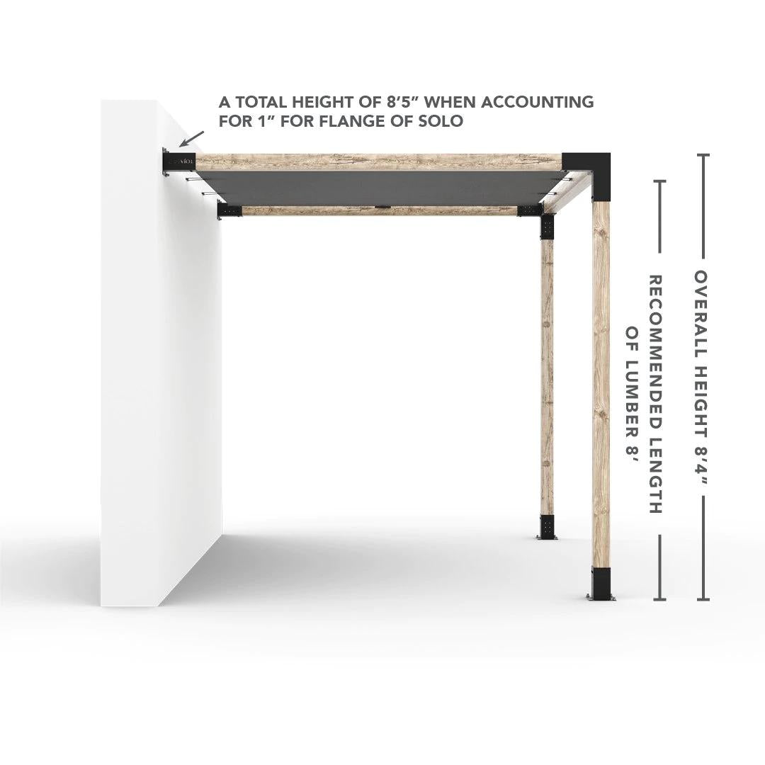 Wall Mount Pergola Kit with Shade Sail for 4x4 Wood Posts