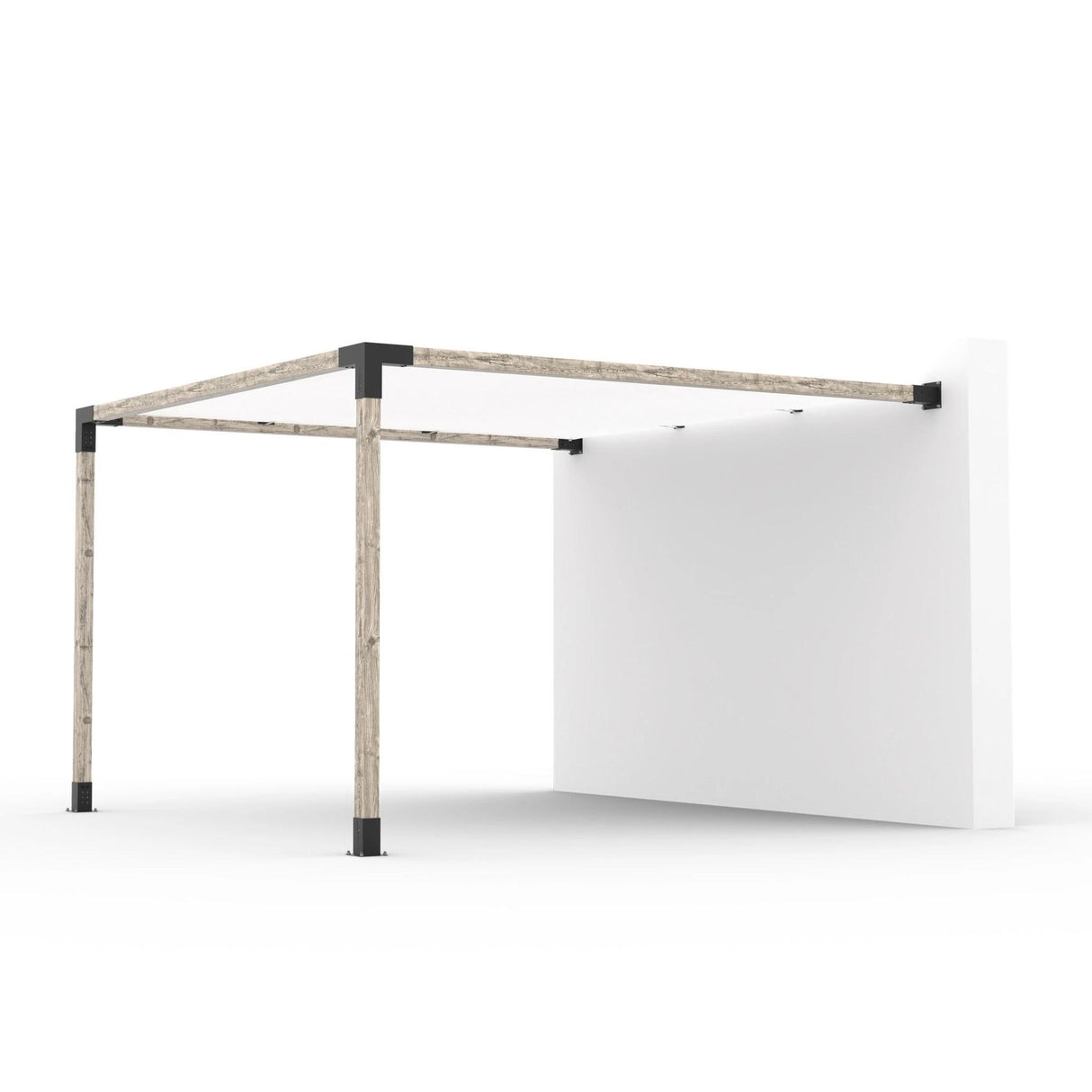 Wall Mount Pergola Kit with Shade Sail for 4x4 Wood Posts