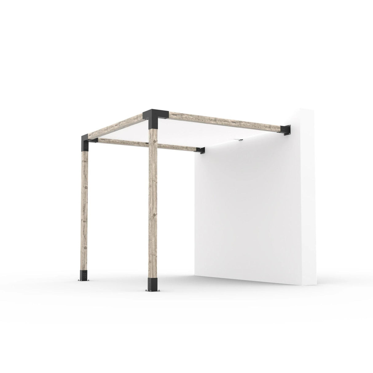 Wall Mount Pergola Kit with Shade Sail for 4x4 Wood Posts