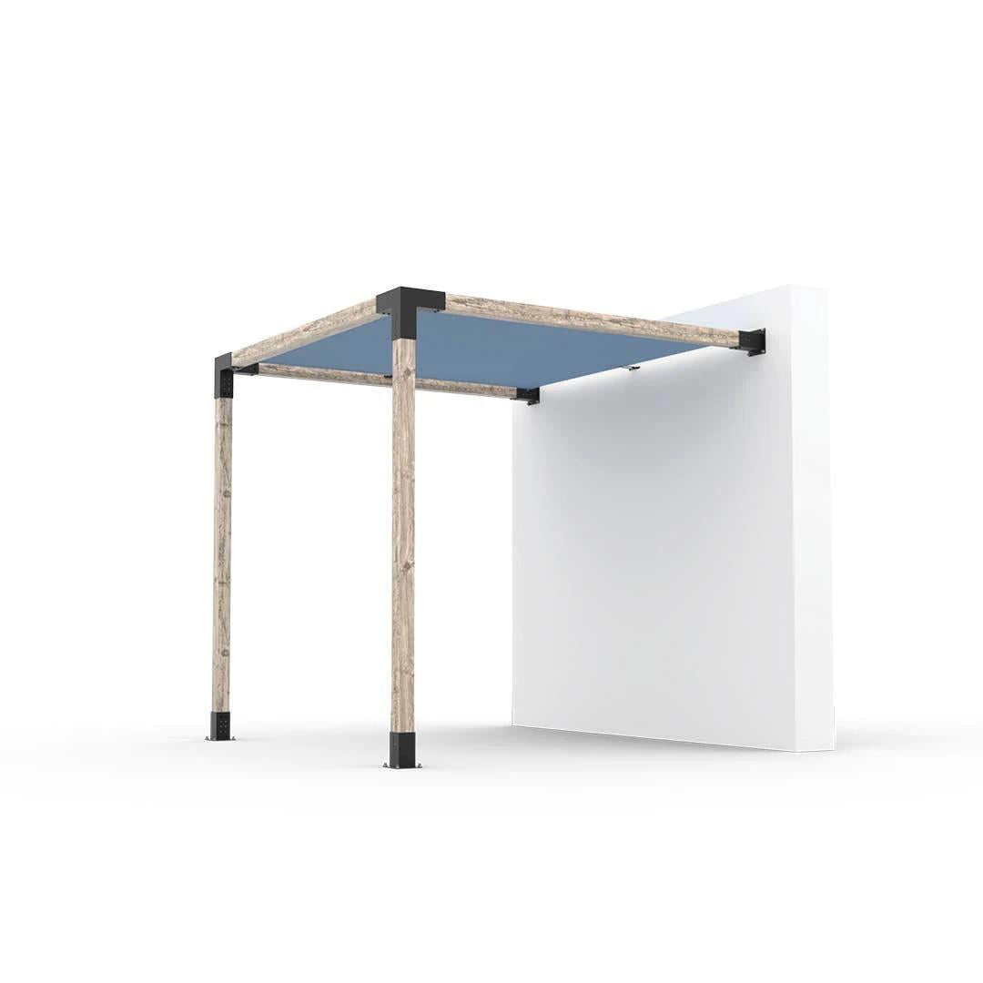 Wall Mount Pergola Kit with Shade Sail for 4x4 Wood Posts