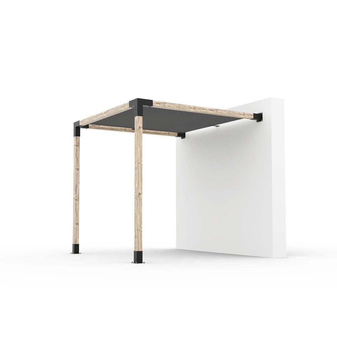 Wall Mount Pergola Kit with Shade Sail for 4x4 Wood Posts