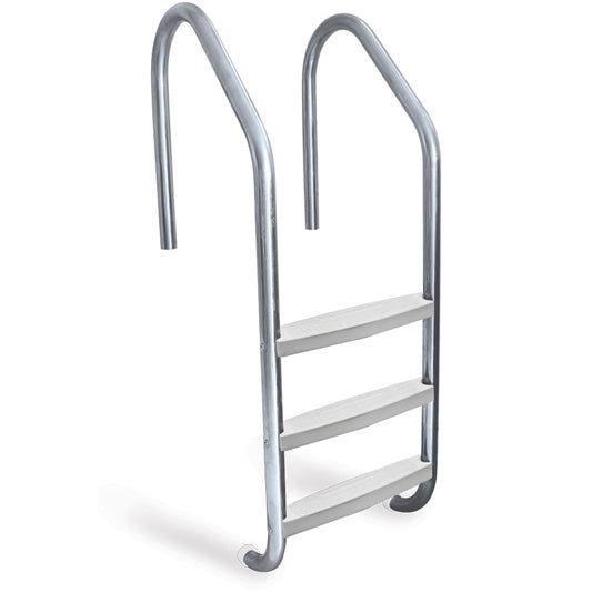 Inground pool ladder with white step