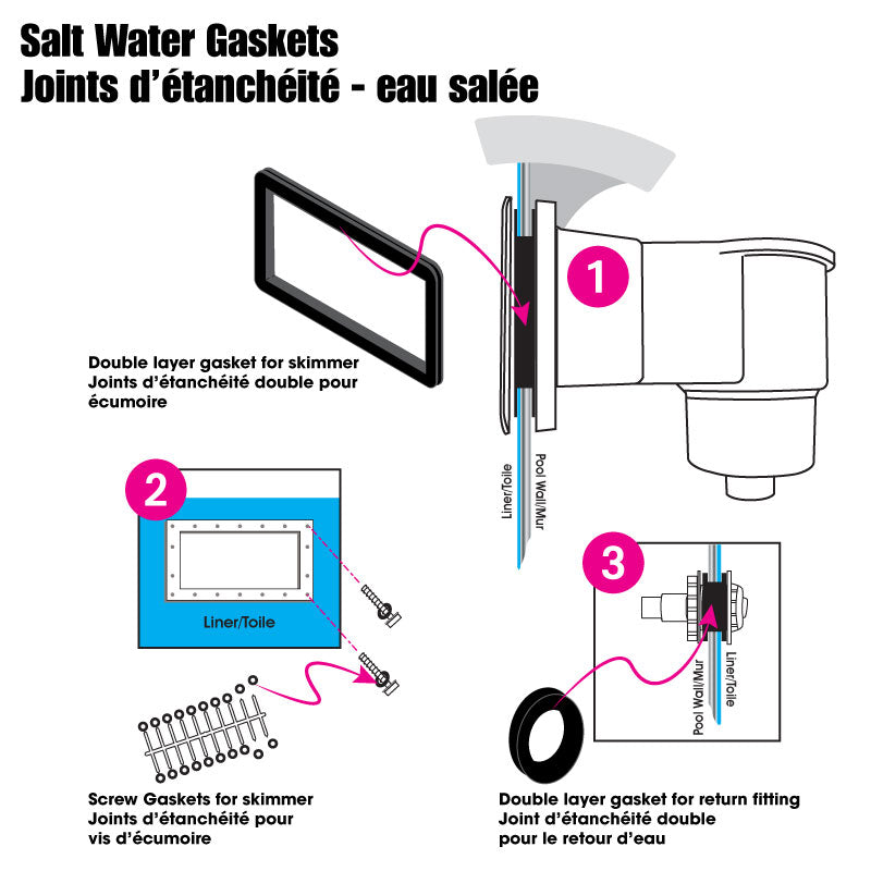 Skimmer de pared de boca grande para piscina de agua salada