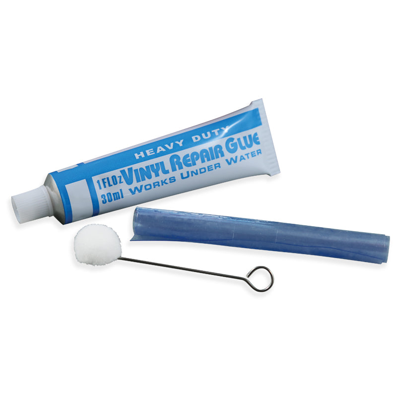 Trousse de réparation pour toile. Tube de colle 1oz.