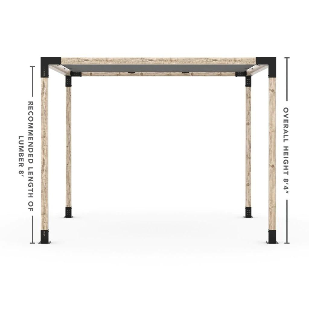 Kit Pergola avec VOILE D'OMBRAGE pour Poteaux Bois 4x4