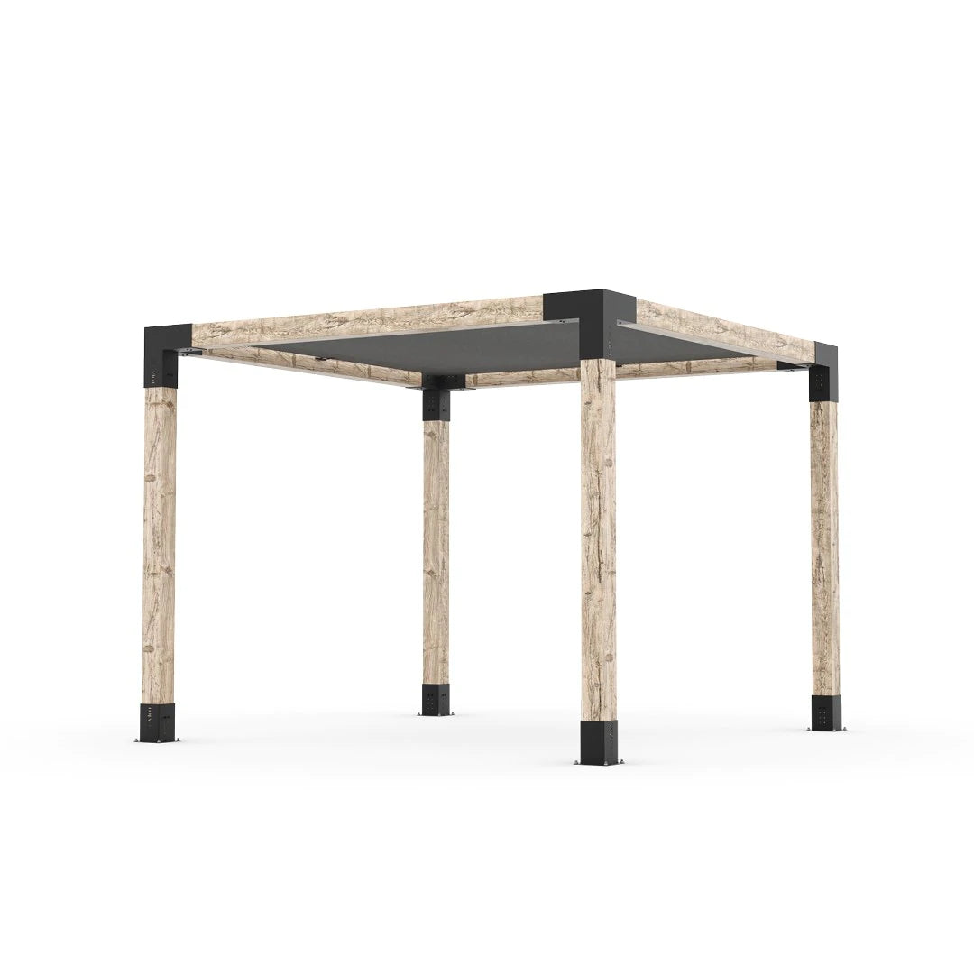 Kit Pergola avec VOILE D'OMBRAGE pour Poteaux Bois 6x6