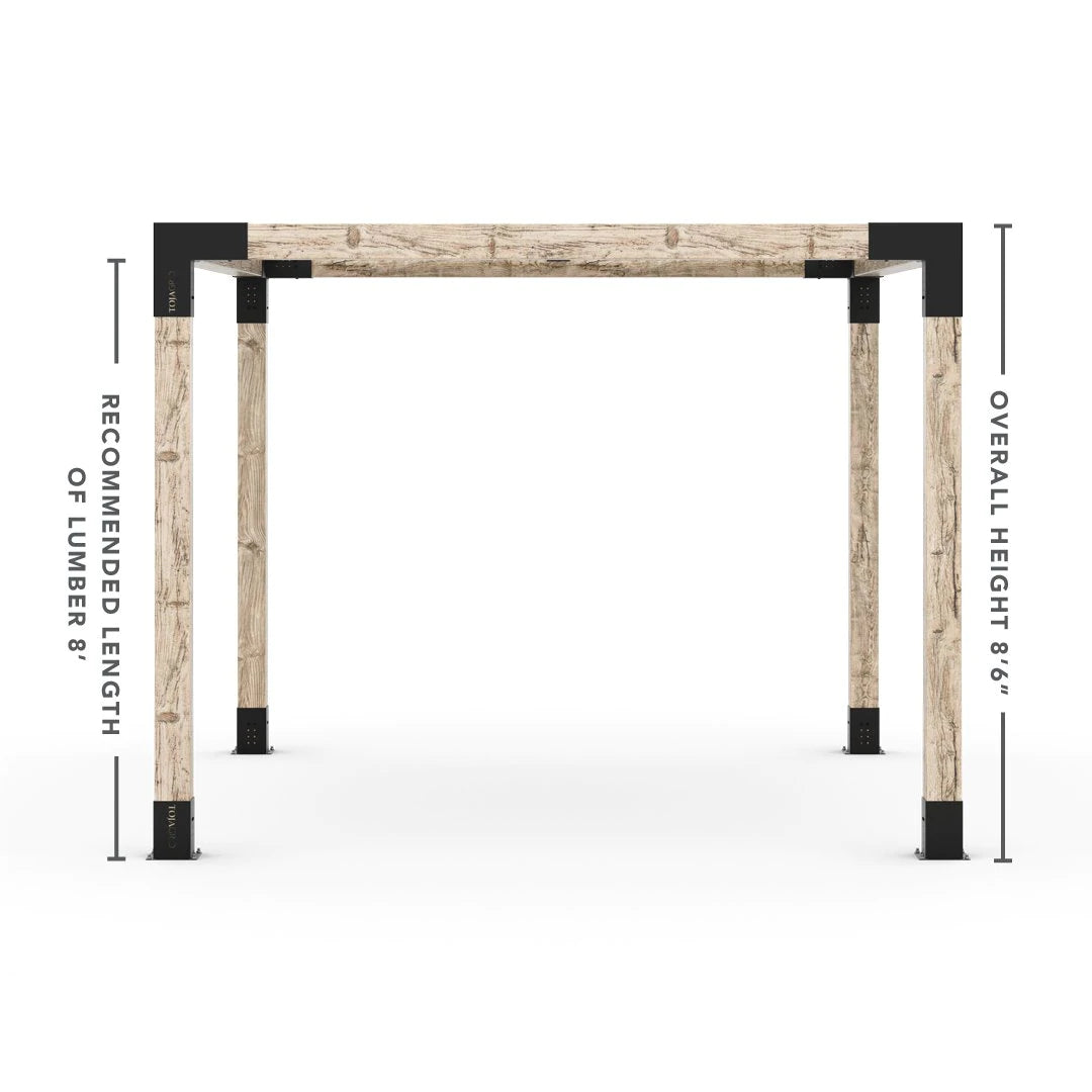 Kit Pergola avec VOILE D'OMBRAGE pour Poteaux Bois 6x6