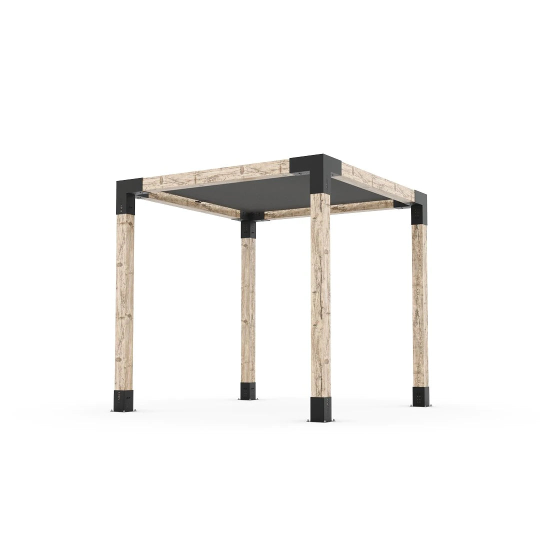 Kit Pergola avec VOILE D'OMBRAGE pour Poteaux Bois 6x6